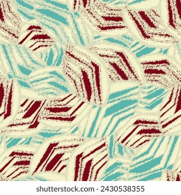 Seamless abstract pattern with the image of geometric broken lines and stripes