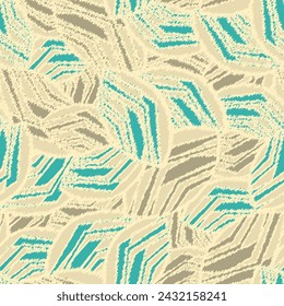 Seamless abstract pattern with the image of geometric broken lines and stripes