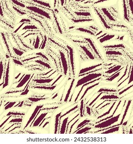 Seamless abstract pattern with the image of geometric broken lines and stripes
