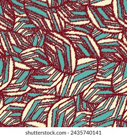 Seamless abstract pattern with the image of geometric broken lines and stripes
