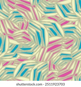 Seamless abstract pattern with the image of geometric broken lines and stripes
