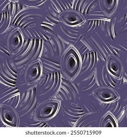 Seamless abstract pattern with the image of geometric elements and stripes
