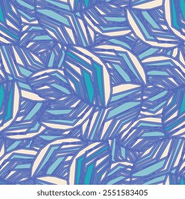 Seamless abstract pattern with the image of geometric broken lines and stripes
