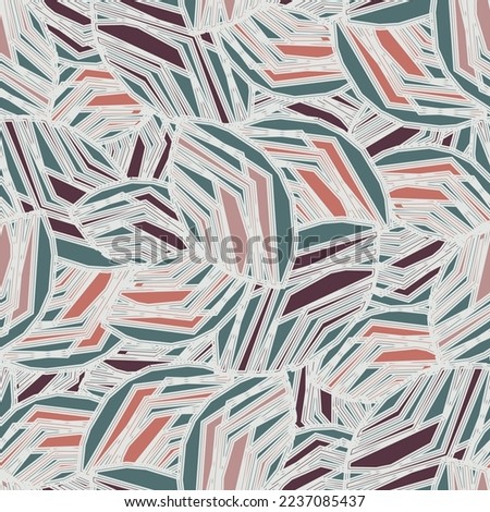 Seamless abstract pattern with the image of geometric broken lines and stripes
