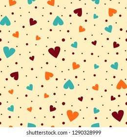 Seamless abstract pattern with the image of hearts.
