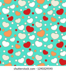 Seamless abstract pattern with the image of hearts.
