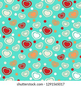 Seamless abstract pattern with the image of hearts.
