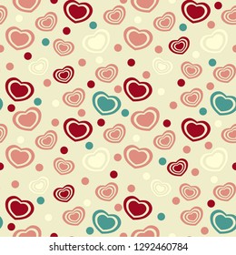 Seamless abstract pattern with the image of hearts.
