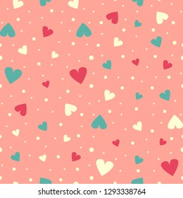 Seamless abstract pattern with the image of hearts.
