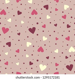 Seamless abstract pattern with the image of hearts.
