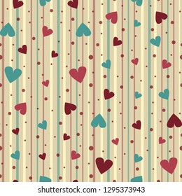 Seamless abstract pattern with the image of hearts.
