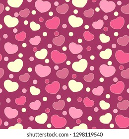 Seamless abstract pattern with the image of hearts.
