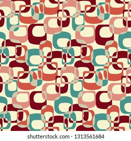 Seamless abstract pattern with the image of oval geometric shapes

