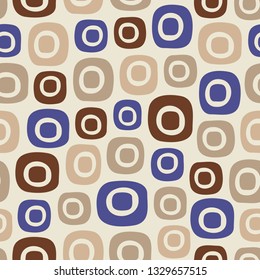 Seamless abstract pattern with the image of oval geometric shapes
