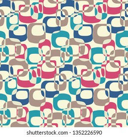 Seamless abstract pattern with the image of oval geometric shapes
