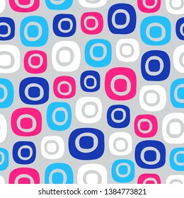 Seamless abstract pattern with the image of oval geometric shapes
