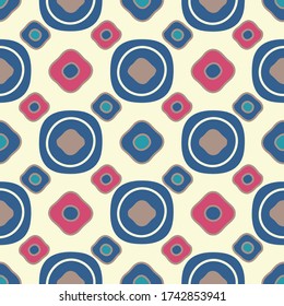 Seamless abstract pattern with the image of oval geometric shapes
