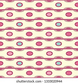 Seamless abstract pattern with the image of ovals and lines
