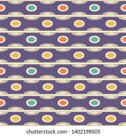 Seamless abstract pattern with the image of ovals and lines
