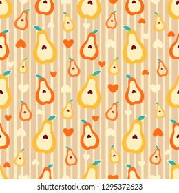 Seamless abstract pattern with the image of pears.
