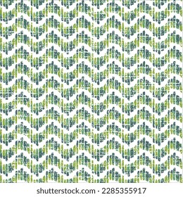 Seamless abstract pattern with the image of transverse stripes.Geometry texture classic modern repeat green zigzag pattern