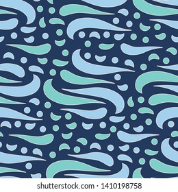 Seamless abstract pattern with the image of wavy rounded lines.

