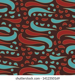 Seamless abstract pattern with the image of wavy rounded lines.
