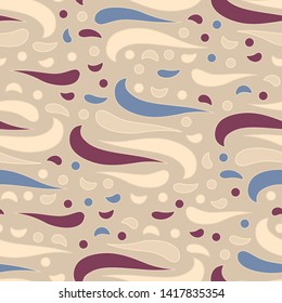 Seamless abstract pattern with the image of wavy rounded lines.
