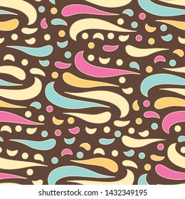 Seamless abstract pattern with the image of wavy rounded lines.
