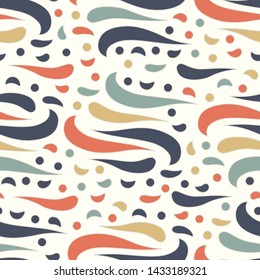 Seamless abstract pattern with the image of wavy rounded lines.
