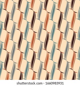 Seamless abstract pattern with the image of wavy rounded lines.

