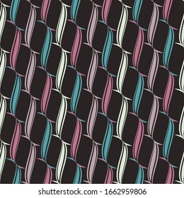 Seamless abstract pattern with the image of wavy rounded lines.
