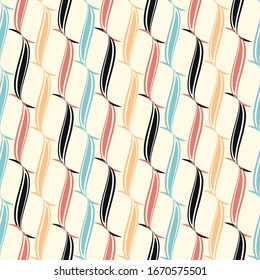 Seamless abstract pattern with the image of wavy rounded lines.
