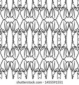 Seamless abstract pattern. Imitation lace. Black lace on white background.Black and white graphics. For design and decoration of fabric, paper, Wallpaper and packaging.Grid pattern.