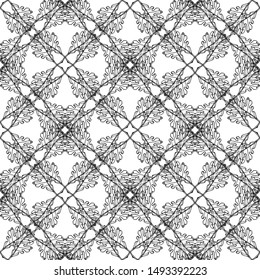 Seamless abstract pattern. Imitation lace. Black lace on white background.Black and white graphics. For design and decoration of fabric, paper, Wallpaper and packaging.Grid pattern.