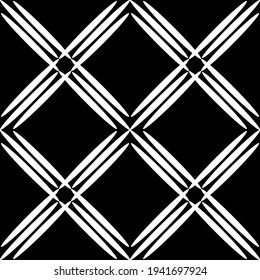Nahtlose abstrakte Muster. Nachahmung. Weiße Spitzen auf schwarzem Hintergrund. Schwarz-Weiß-Grafik. Für Design und Dekoration von Stoff, Papier, Tapete und Verpackung.Mesh Muster.