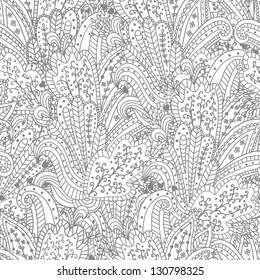 Seamless abstract pattern in indian style. Abstract floral background. Vector illustration