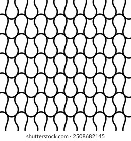 Padrão abstrato contínuo com formas orgânicas interligadas em um fundo branco. Adequado para vários projetos de design ou elementos decorativos.