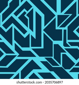 seamless abstract pattern of irregular shapes in blue shades for prints on fabrics, covers, clothes, packaging and also for interior decoration