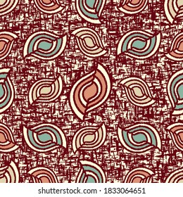 Seamless abstract pattern with jumbled strokes and geometric shapes

