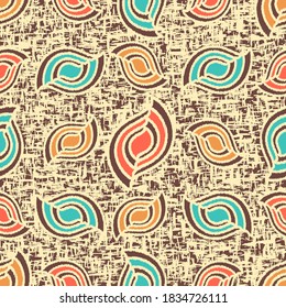 Seamless abstract pattern with jumbled strokes and geometric shapes
