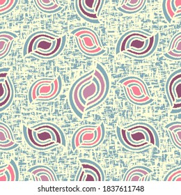 Seamless abstract pattern with jumbled strokes and geometric shapes
