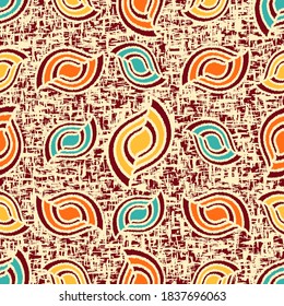 Seamless abstract pattern with jumbled strokes and geometric shapes
