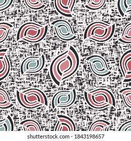 Seamless abstract pattern with jumbled strokes and geometric shapes

