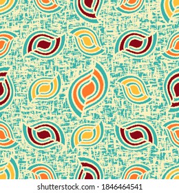 Seamless abstract pattern with jumbled strokes and geometric shapes
