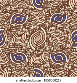 Seamless abstract pattern with jumbled strokes and geometric shapes
