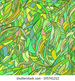 Seamless abstract pattern "jungle." Hippie pattern. Vector.
