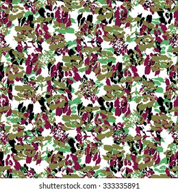 Seamless abstract pattern with khaki, green and lilac elements