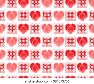 Seamless abstract pattern with lacy hearts. Vector illustration.
