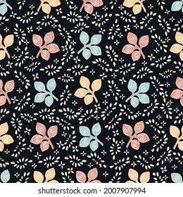 Seamless abstract pattern with leaf ornament
